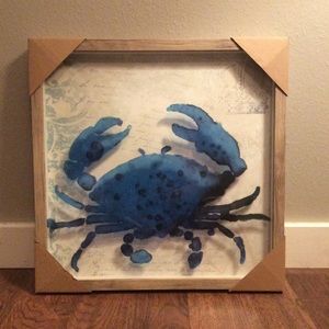 Framed Crab Wall Decor